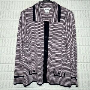 Misook Pink and Black Cardigan